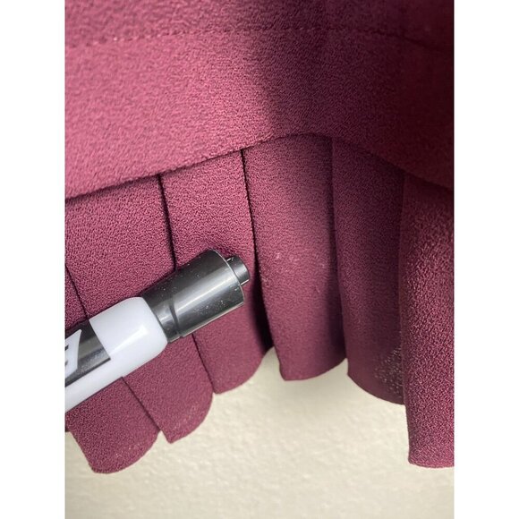 J. Jill Womens Maroon Pleated Hem Long Sleeve Top Women size Large Office Career - Picture 6 of 13